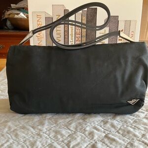 BOTEGA VANETTA nylon handbag.  Black.  6”x13”. Zip closure. Care card.